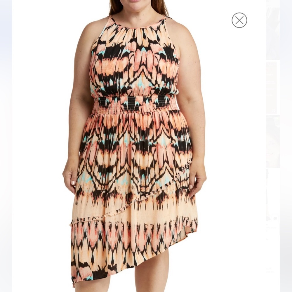 7. Belldini Abstract Print Sleeveless Dress in Monarch